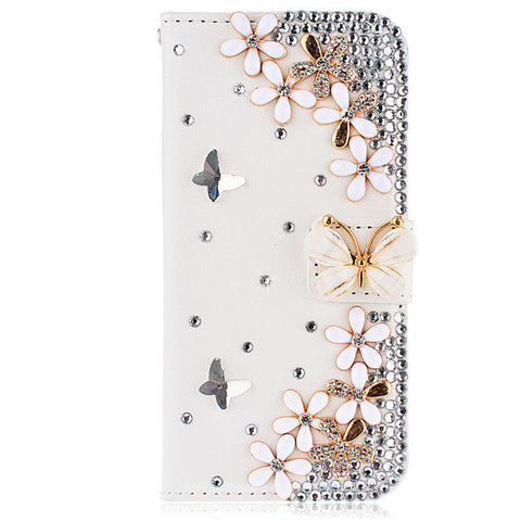 3D Diamond Crystal Luxury Flip PU Leather Case for Samsung Galaxy