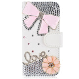 3D Diamond Crystal Luxury Flip PU Leather Case for Samsung Galaxy