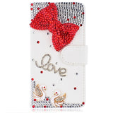 3D Diamond Crystal Luxury Flip PU Leather Case for Samsung Galaxy