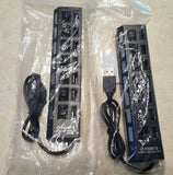 LED Backlight 7 Port Built-in USB 2.0 Adapter Hub