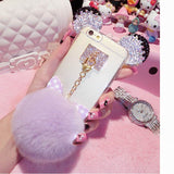 Fashion Crystal Mice Ear Case For iPhone