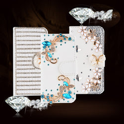 3D Diamond Crystal Luxury Flip PU Leather Case for Samsung Galaxy