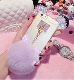 Fashion Crystal Mice Ear Case For iPhone