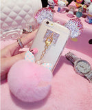 Fashion Crystal Mice Ear Case For iPhone